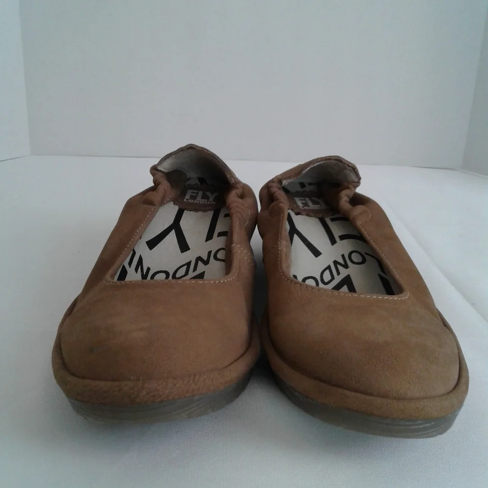 Fly London Yala Wedge Brown Suede Slip-On Size 38 US Women’s 7.5–8